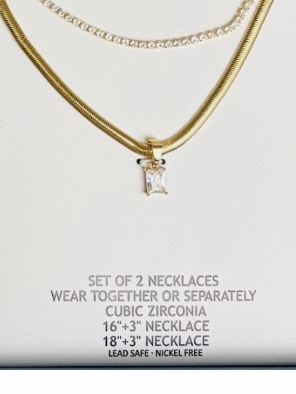 NWT ⚜️💎⚜️ House of Harlow 1960 Gorgeous Set of 2 Necklaces with Cubic Zirconia